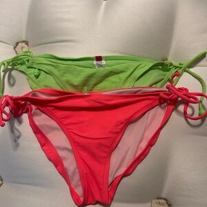 Xhilaration Neon Green and Pink Bikini Bottoms